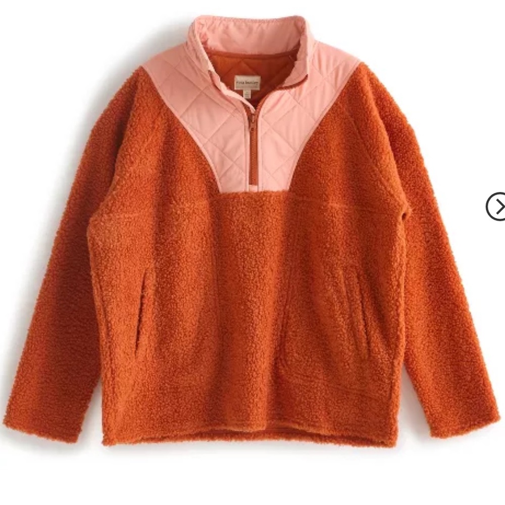 NWT Vera Bradley Teddy Fleece Pullover in Potters Clay and Blooming Dahlia - Picture 4 of 4